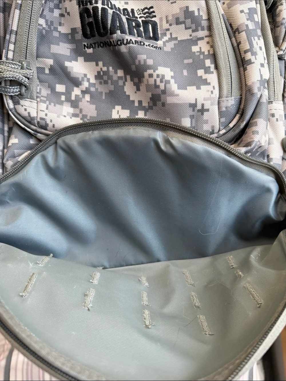 New Digital Camo Tactical Backpack - Gray, National Guard Emblem